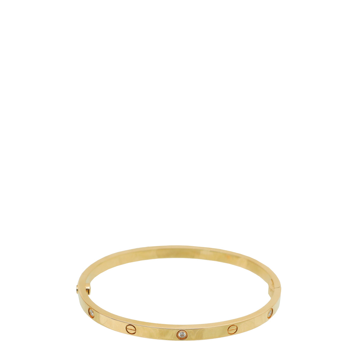 Cartier 18K Rose Gold 6 Diamond Love Small Model Bracelet 15-Cartier-THE CLOSET