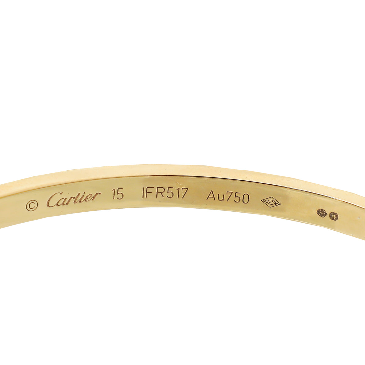 Cartier 18K Rose Gold 6 Diamond Love Small Model Bracelet 15