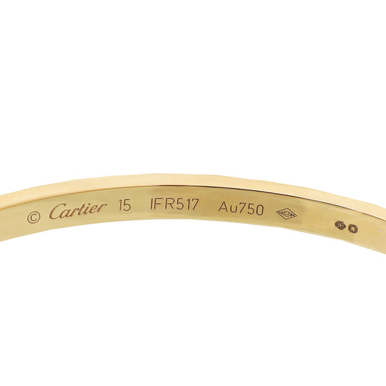 Cartier 18K Rose Gold 6 Diamond Love Small Model Bracelet 15