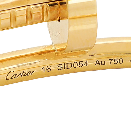 Cartier 18K Yellow Gold Juste Un Clou Bracelet 16