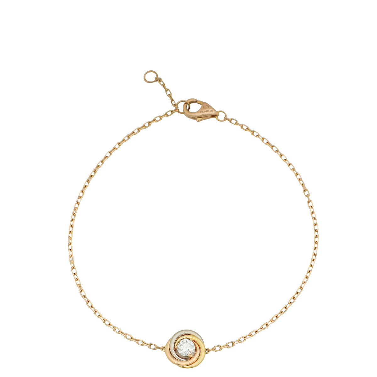 Cartier 18K Trinity 1 Diamond On Chain Bracelet-Cartier-THE CLOSET