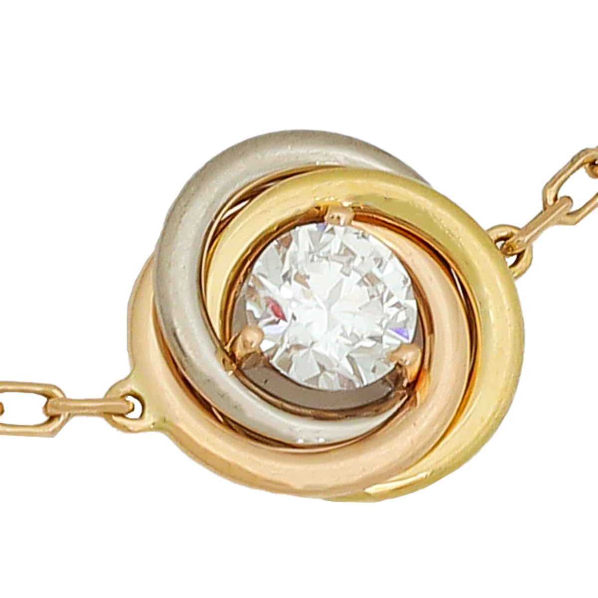 Cartier 18K Trinity 1 Diamond On Chain Bracelet-Cartier-THE CLOSET