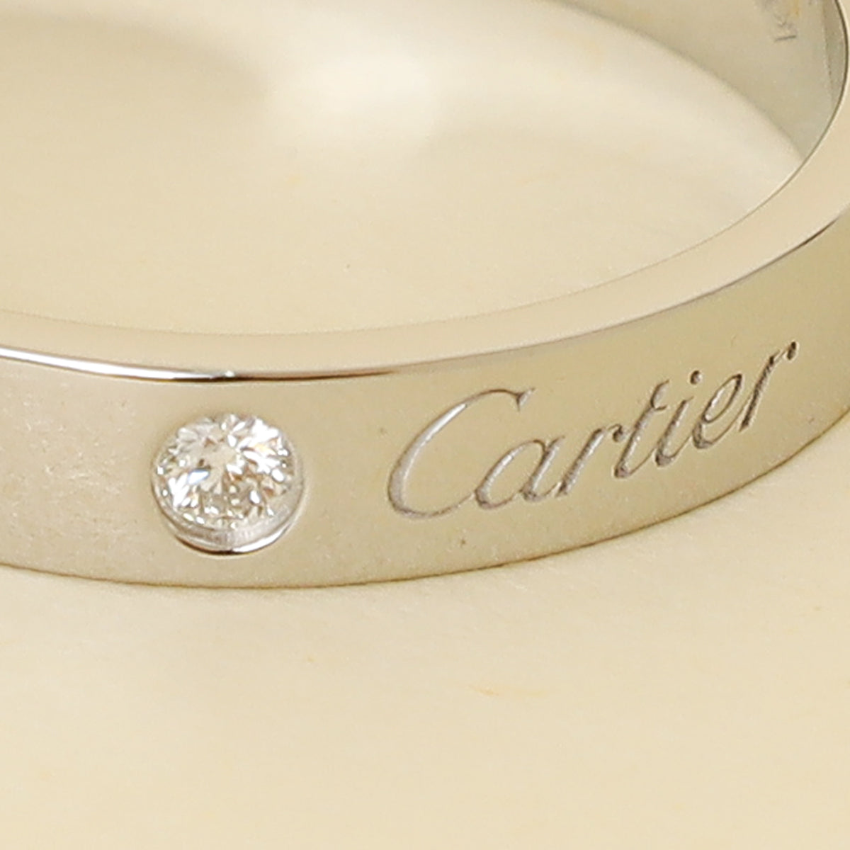 Cartier Platinum Diamond C de Cartier Wedding Band Ring 61