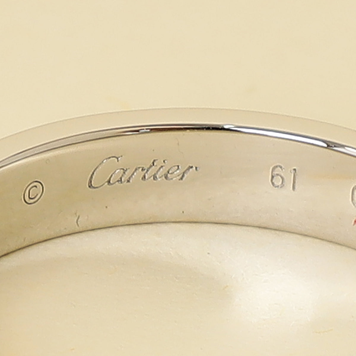 Cartier Platinum Diamond C de Cartier Wedding Band Ring 61