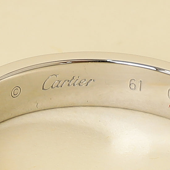 Cartier Platinum Diamond C de Cartier Wedding Band Ring 61