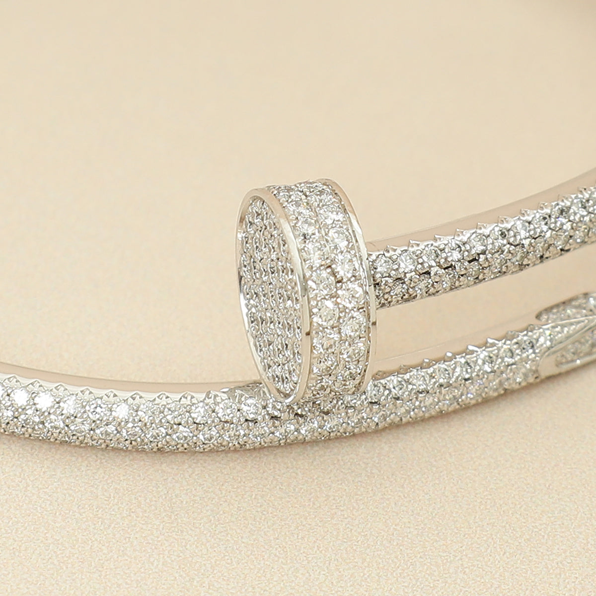 Cartier 18K White Gold Diamonds Classic Model Juste Un CLou Bracelet 15-Cartier-THE CLOSET