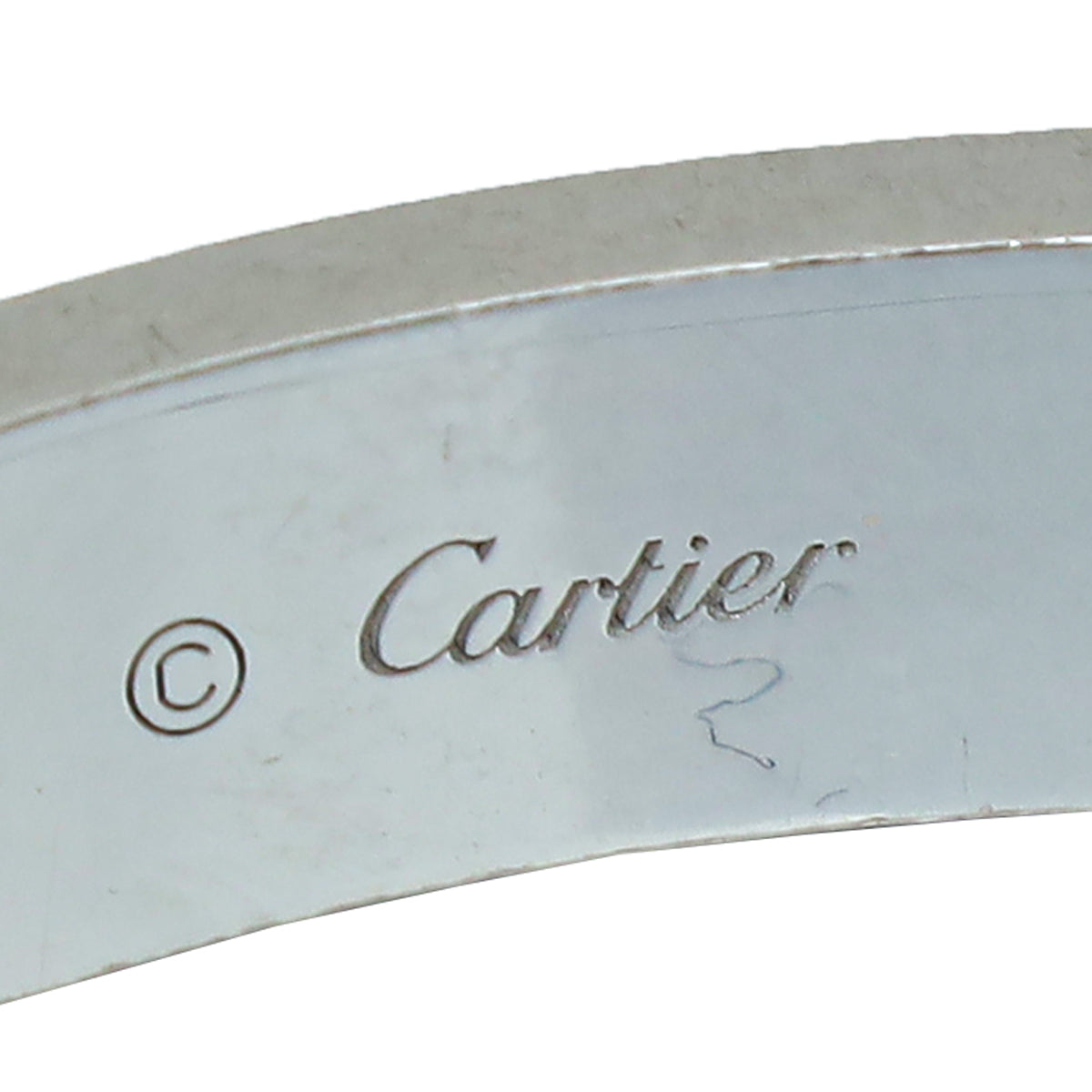 Cartier 18K White Gold 4 Diamond Love Bracelet 16