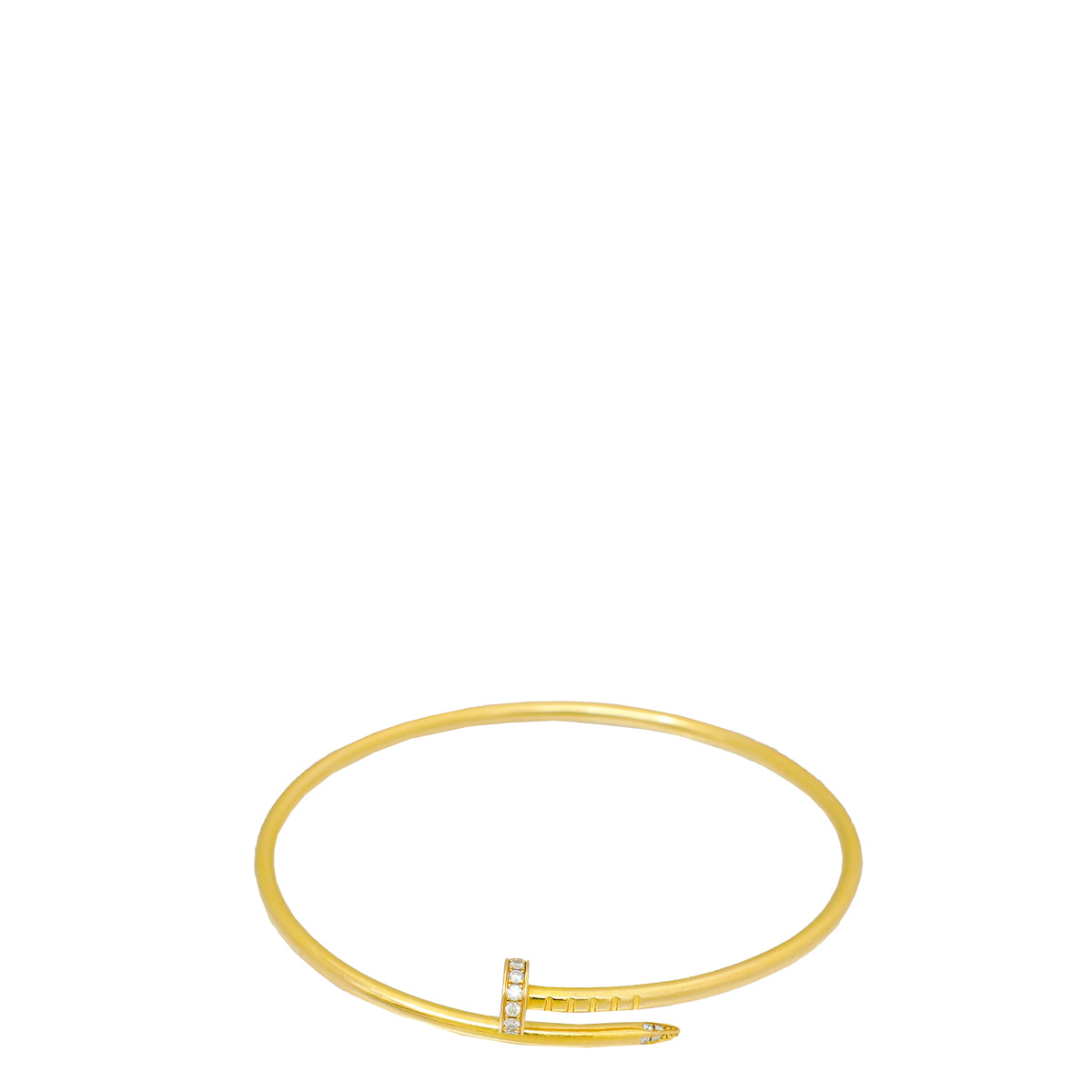 Cartier 18K Yellow Gold Diamond Juste Un Clou Small Model Bracelet 17-Cartier-THE CLOSET