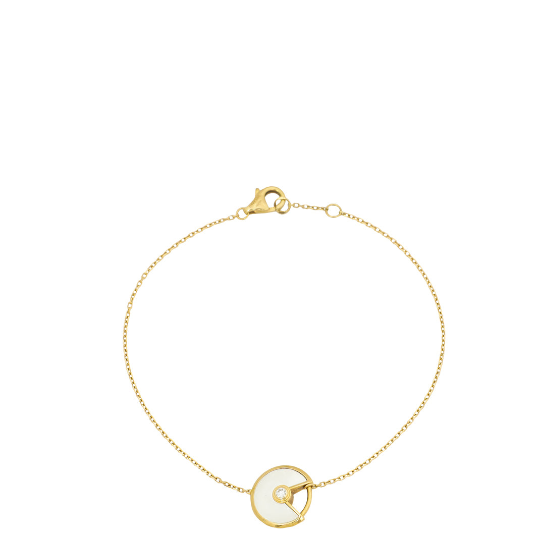 Cartier 18K Yellow Gold MOP Diamond Amulette De Cartier XS Model Bracelet-Cartier-THE CLOSET