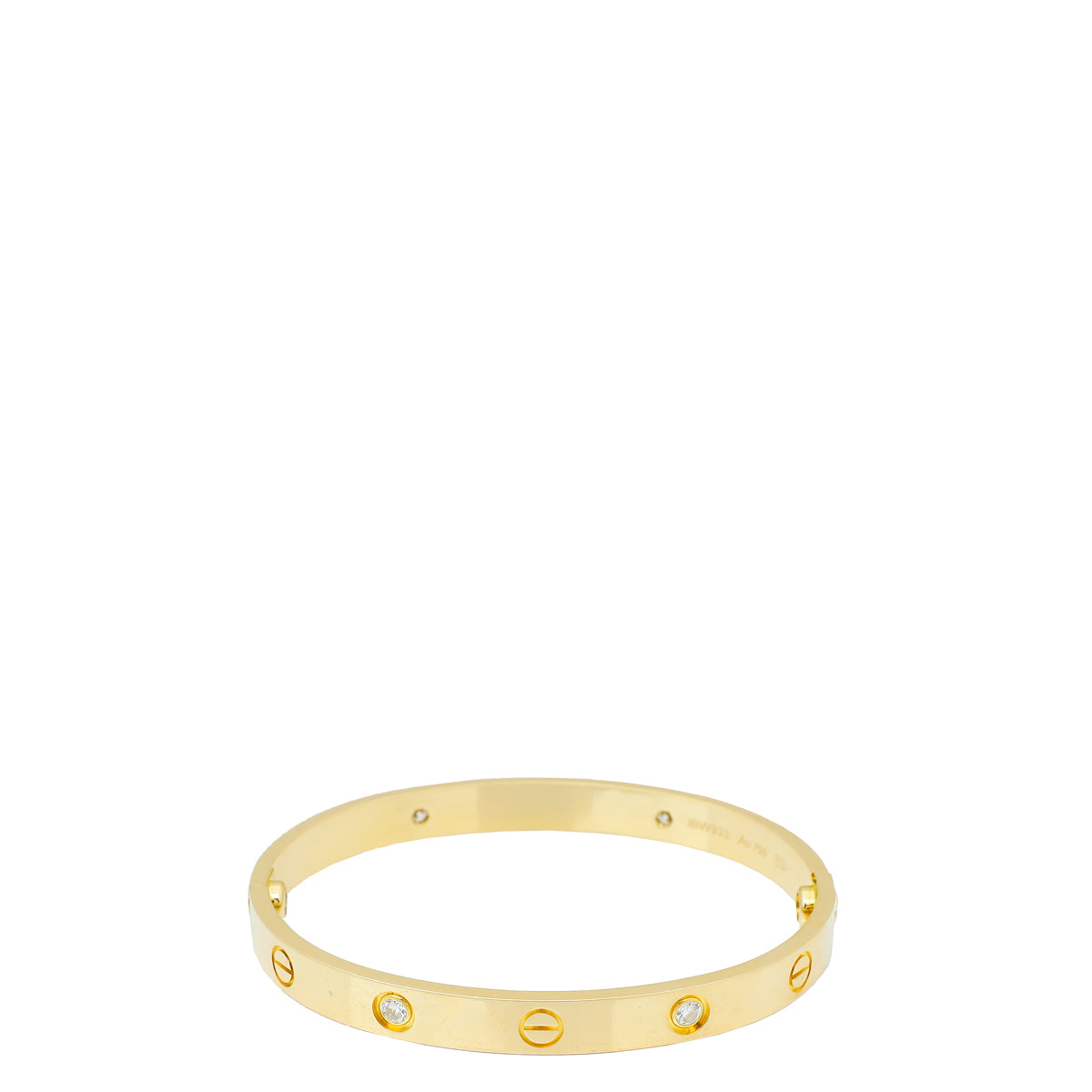 Cartier 18K Yellow Gold 4 Diamond Love Classic Bracelet 17-Cartier-THE CLOSET