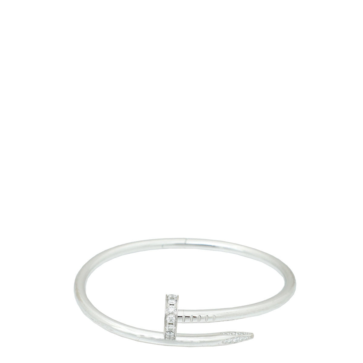 Cartier 18K White Gold Diamond Juste un Clou Bracelet 16-Cartier-THE CLOSET