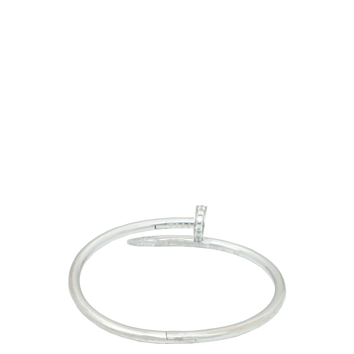 Cartier 18K White Gold Diamond Juste un Clou Bracelet 16-Cartier-THE CLOSET