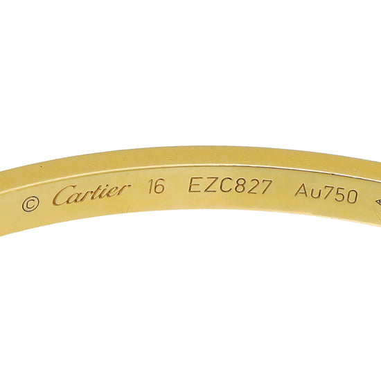 Cartier 18K Yellow Gold Love Small Model Bracelet