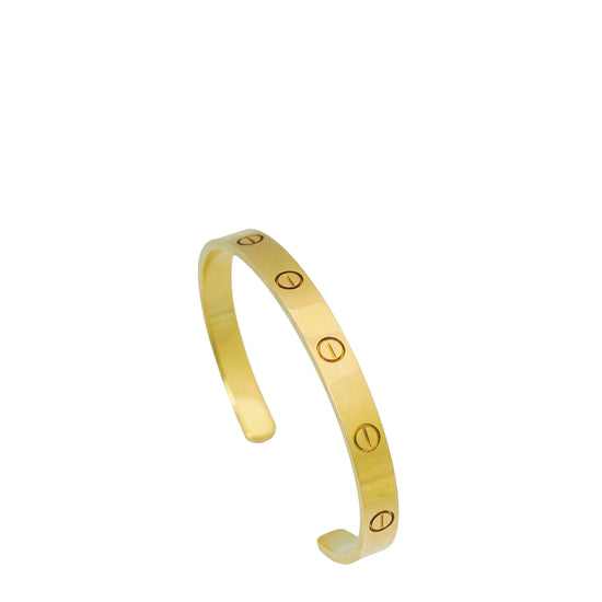 Cartier 18K Yellow Gold Love Cuff Bracelet 18