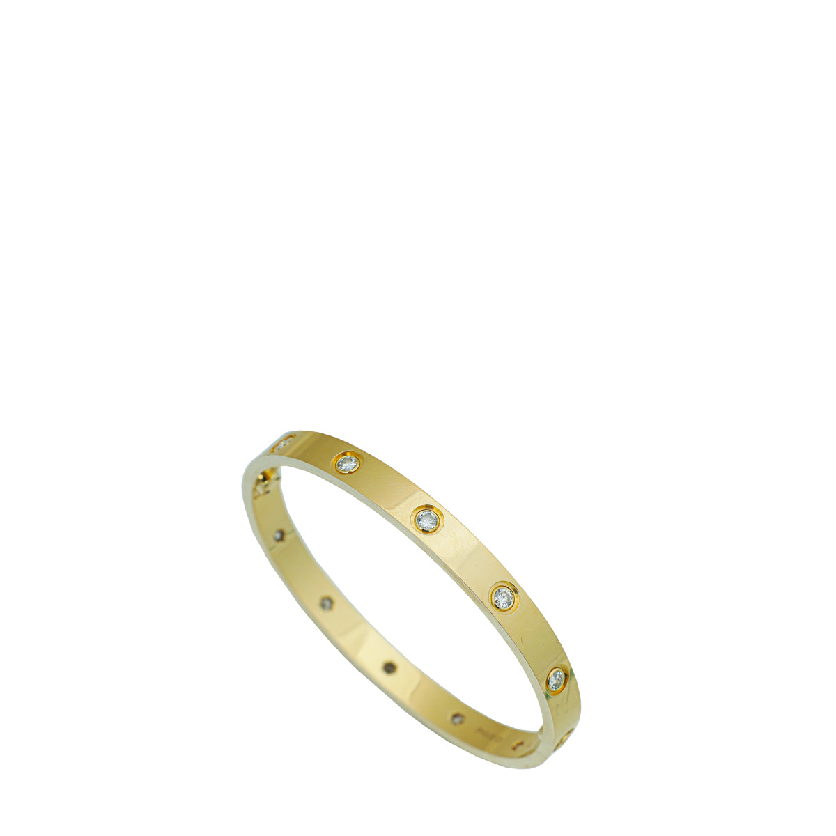 Cartier 18K Yellow Gold 10 Diamonds Love Bracelet 17