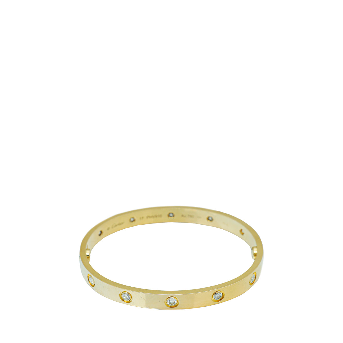Cartier 18K Yellow Gold 10 Diamonds Love Bracelet 17-Cartier-THE CLOSET