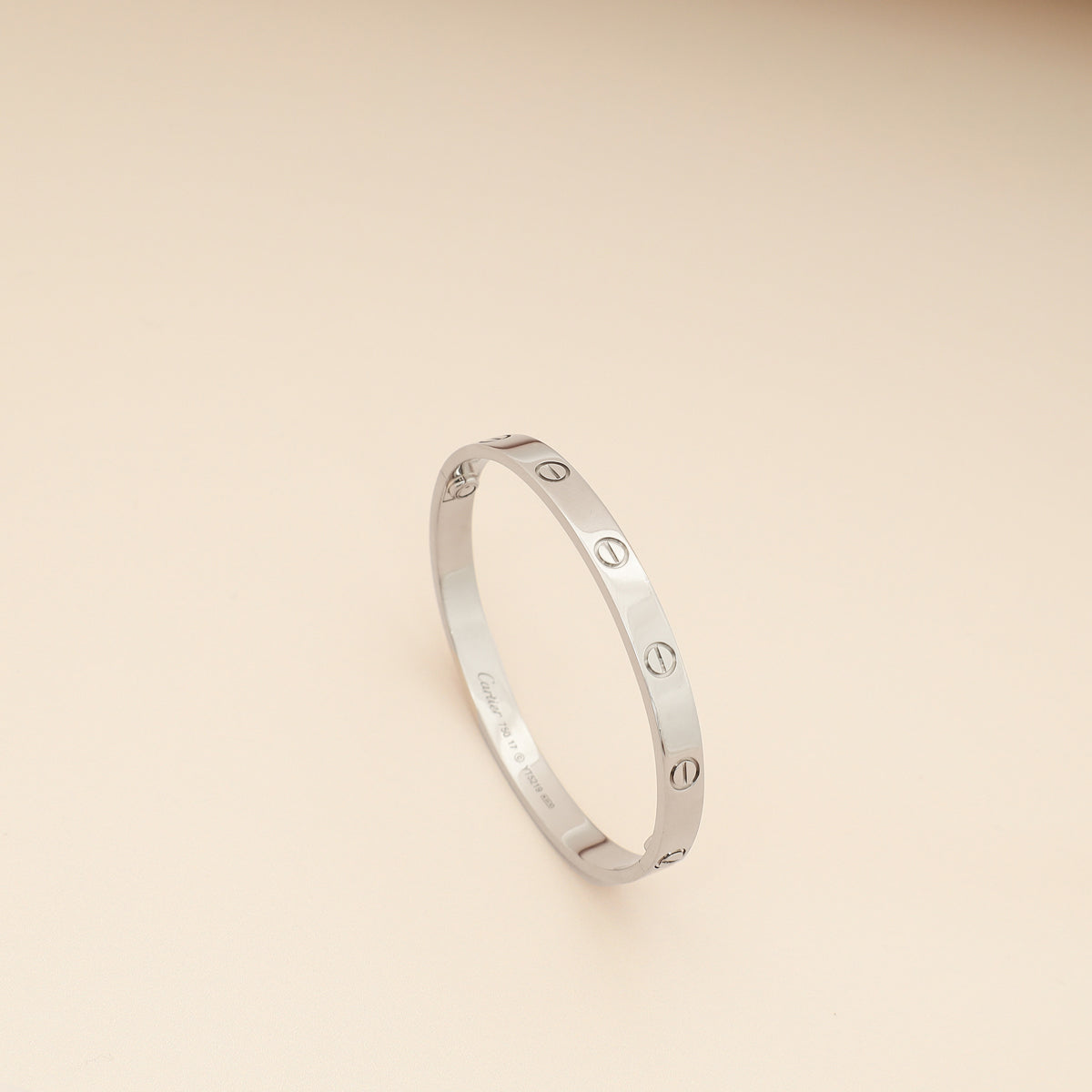 Cartier 18K White Gold Love Classic Model Bracelet 17-Cartier-THE CLOSET