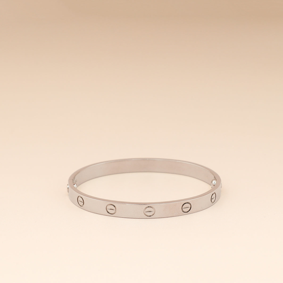 Cartier 18K White Gold Love Classic Model Bracelet 17-Cartier-THE CLOSET