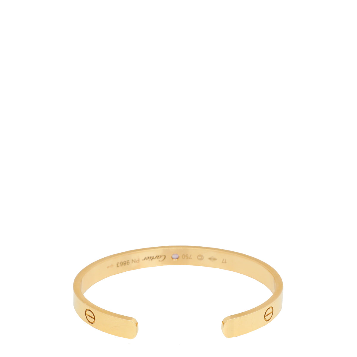 Cartier 18K Pink Gold 1 Diamond Cuff Love Bracelet 17-Cartier-THE CLOSET