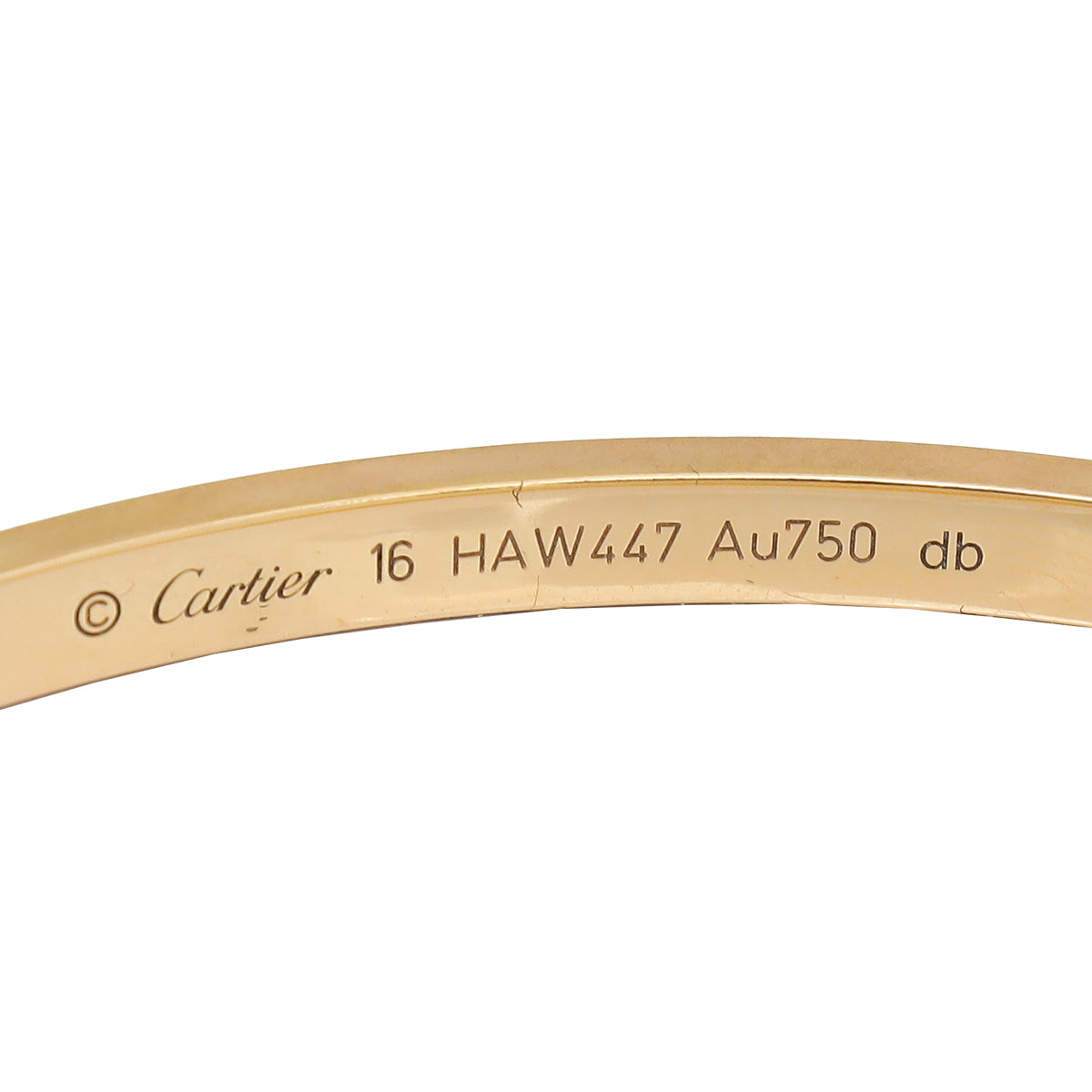 Cartier 18K Yellow Gold Love Small Model Bracelet 16