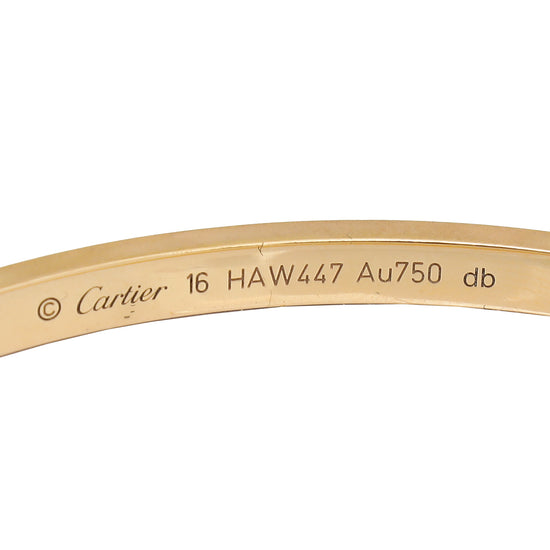 Cartier 18K Yellow Gold Love Small Model Bracelet 16