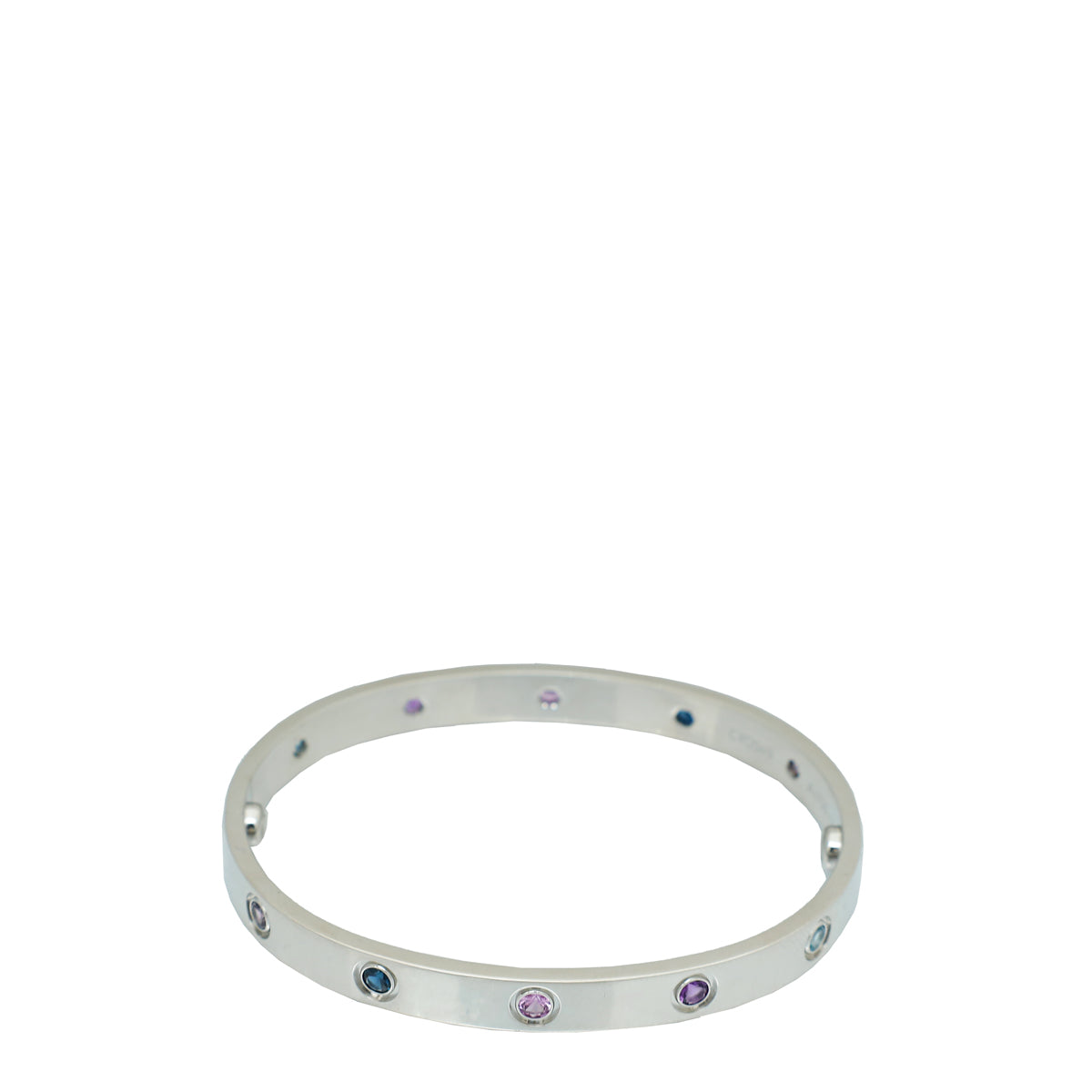 Cartier 18K White Multicolor Stones Love Bracelet 17-Cartier-THE CLOSET