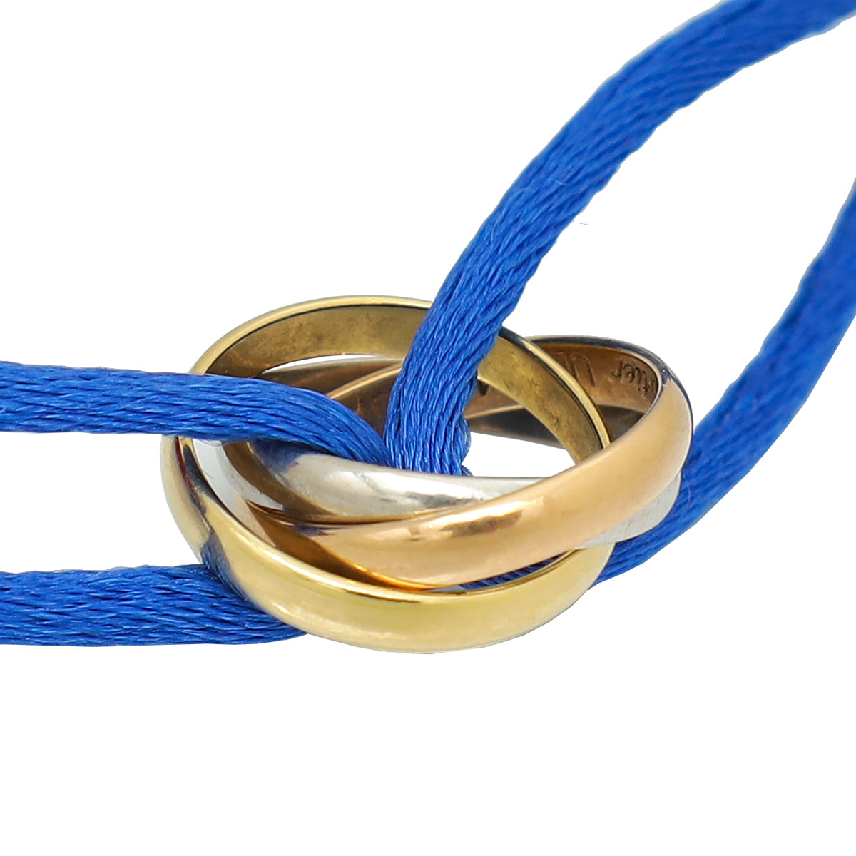 Cartier 18K Trinity Gold Blue Cord Bracelet-Cartier-THE CLOSET