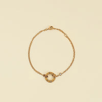 Cartier 18K Rose Gold Diamond Love Double Chain Bracelet