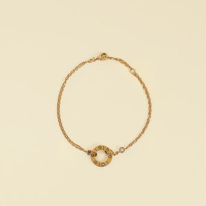 Cartier 18K Rose Gold Diamond Love Double Chain Bracelet