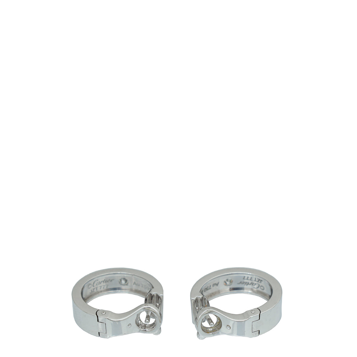 Cartier 18K White Gold 2 Diamond Love Earrings