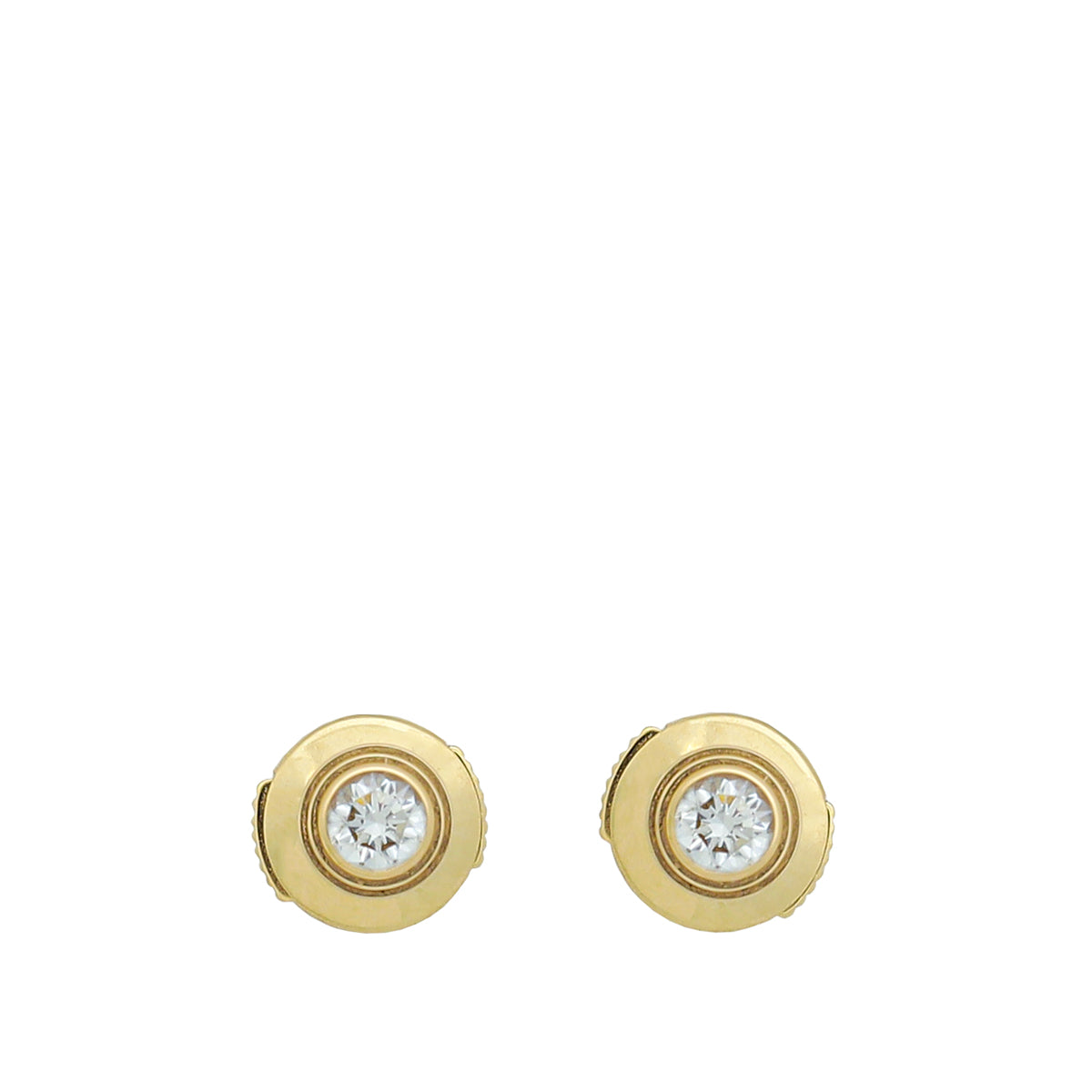 Cartier 18K Yellow Gold Diamond D'amour Medium Model Earrings