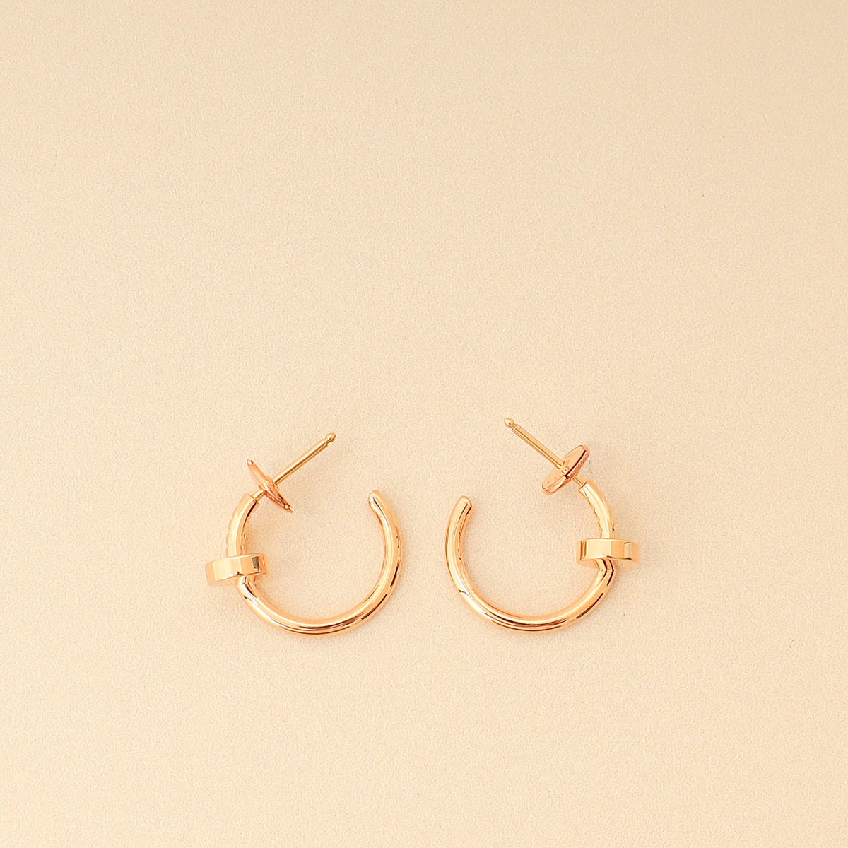 Cartier 18K Rose Gold Juste Un Clou Hoop Earrings, Small Model-Cartier-THE CLOSET