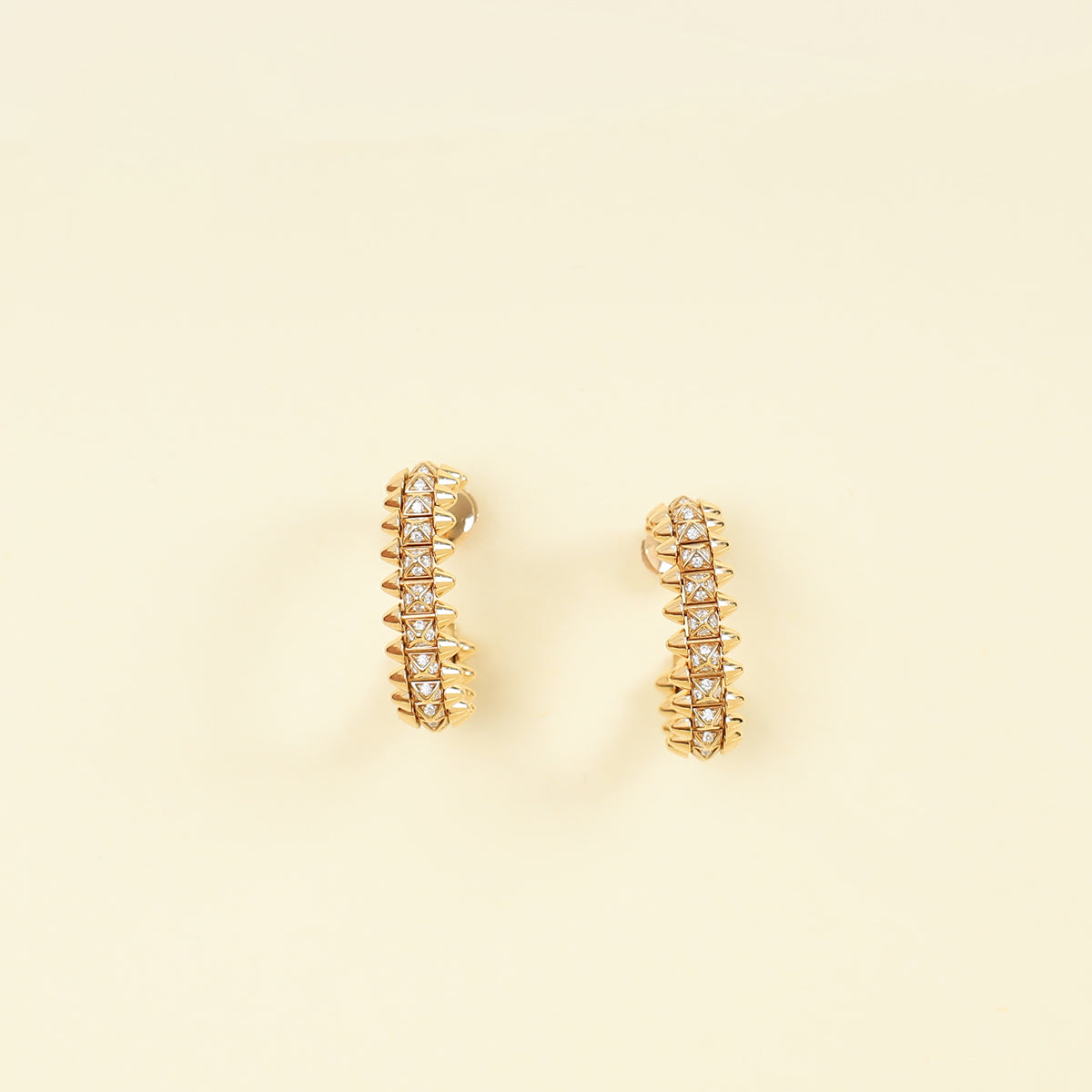 Cartier 18K Rose Gold 142 Diamond Clash De Cartier Hoop Earrings Small Model