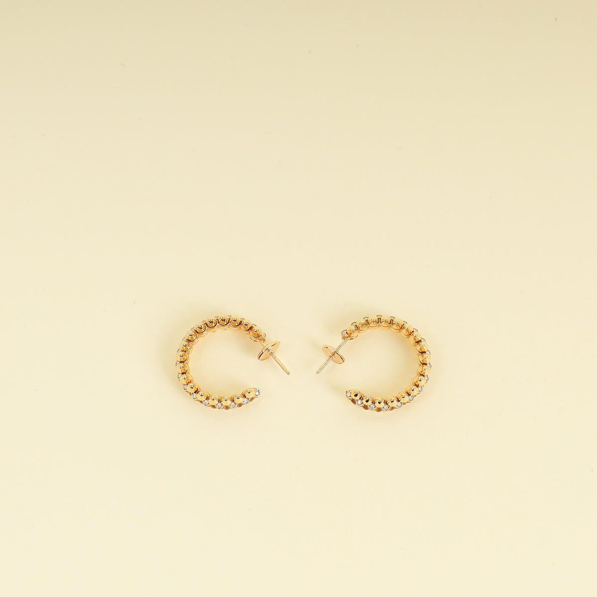 Cartier 18K Rose Gold 142 Diamond Clash De Cartier Hoop Earrings Small Model