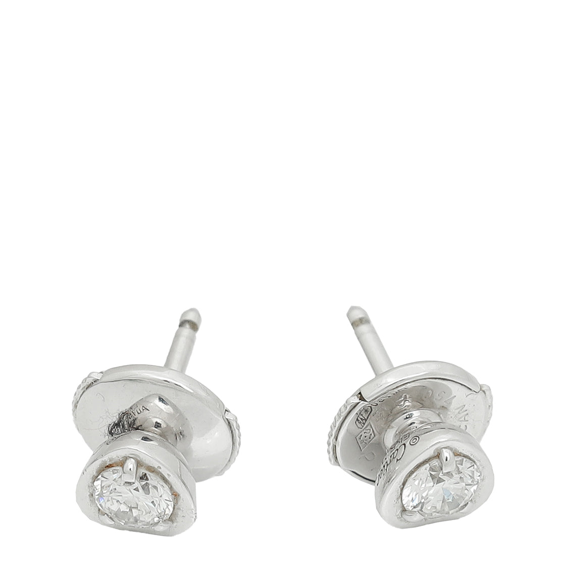 Cartier 18K White Gold Diamond Diamants Legers de Cartier Heart Motif Earrings-Cartier-THE CLOSET