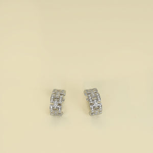 Cartier 18K White Gold Maillon Panthère Paved Diamond Earrings