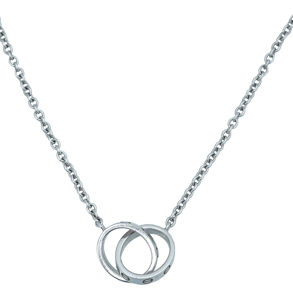 Cartier 18K White Gold Love Hoop Small Necklace-Cartier-THE CLOSET