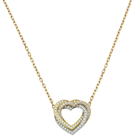 Cartier 18K Trinity De Cartier Heart Diamond Pendant Necklace