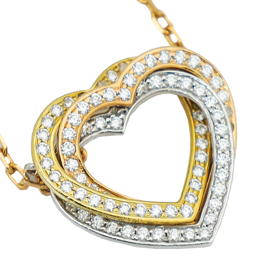 Cartier 18K Trinity De Cartier Heart Diamond Pendant Necklace
