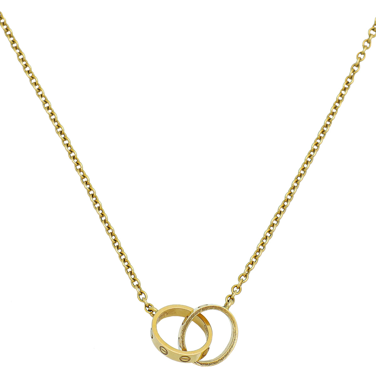 Cartier 18K Yellow Gold Love 2 Hoops Necklace-Cartier-THE CLOSET
