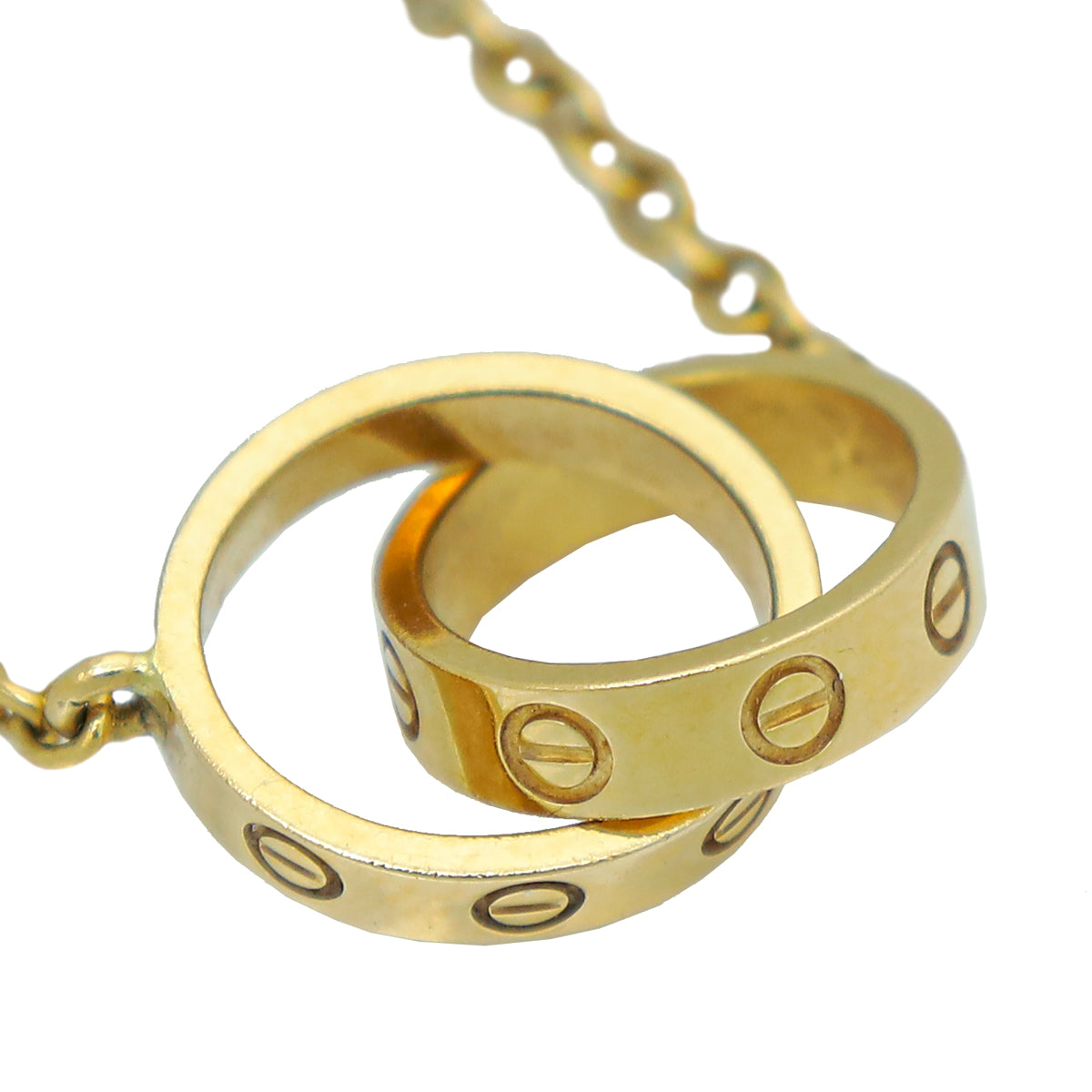 Cartier 18K Yellow Gold Love 2 Hoops Necklace-Cartier-THE CLOSET