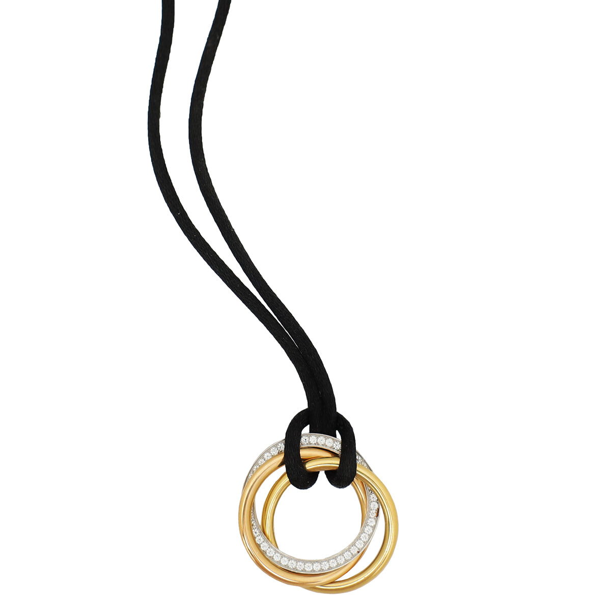 Cartier 18K Trinity Gold Diamond Cord Pendant Necklace-Cartier-THE CLOSET
