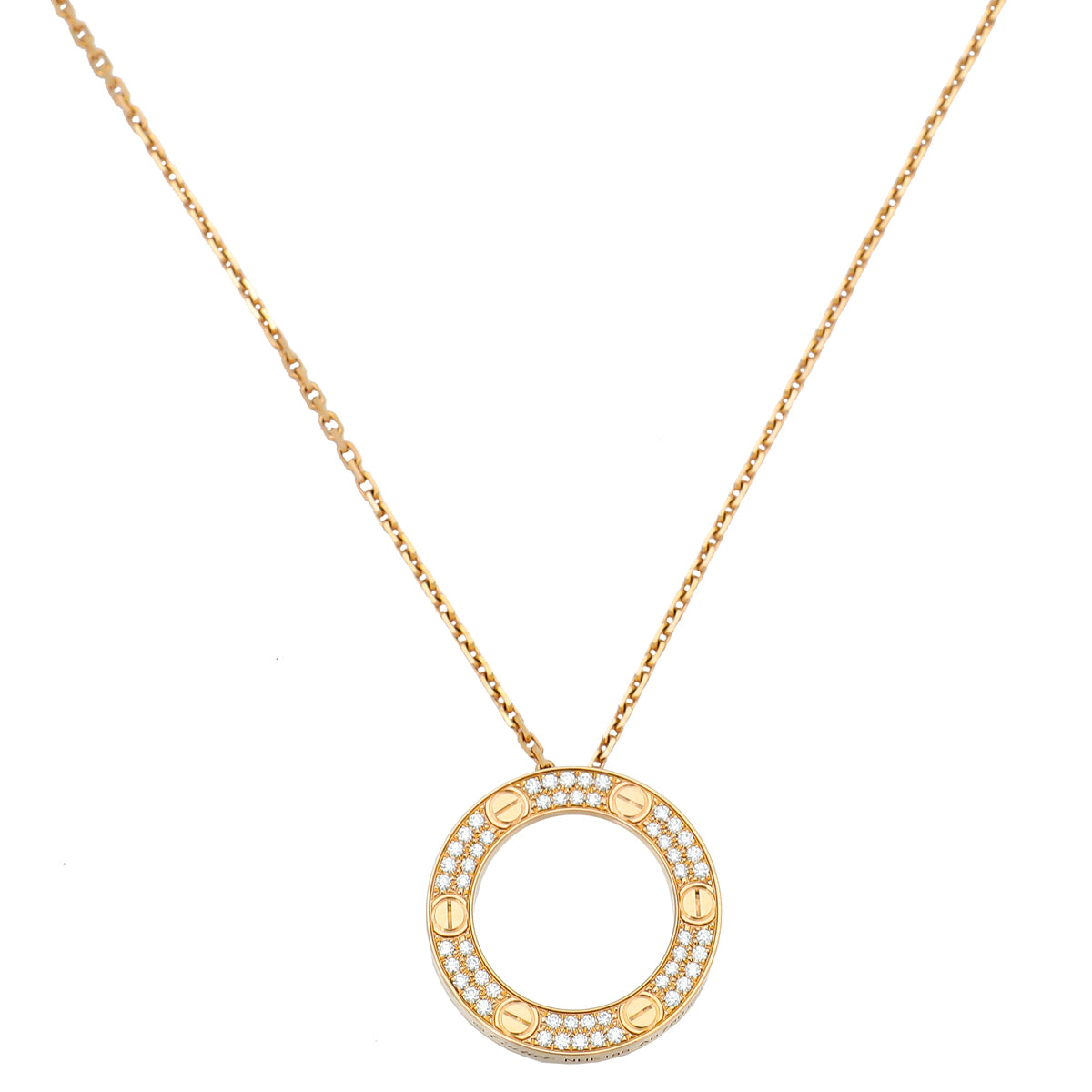 Cartier 18K Rose Gold 54 Diamonds Love Necklace-Cartier-THE CLOSET