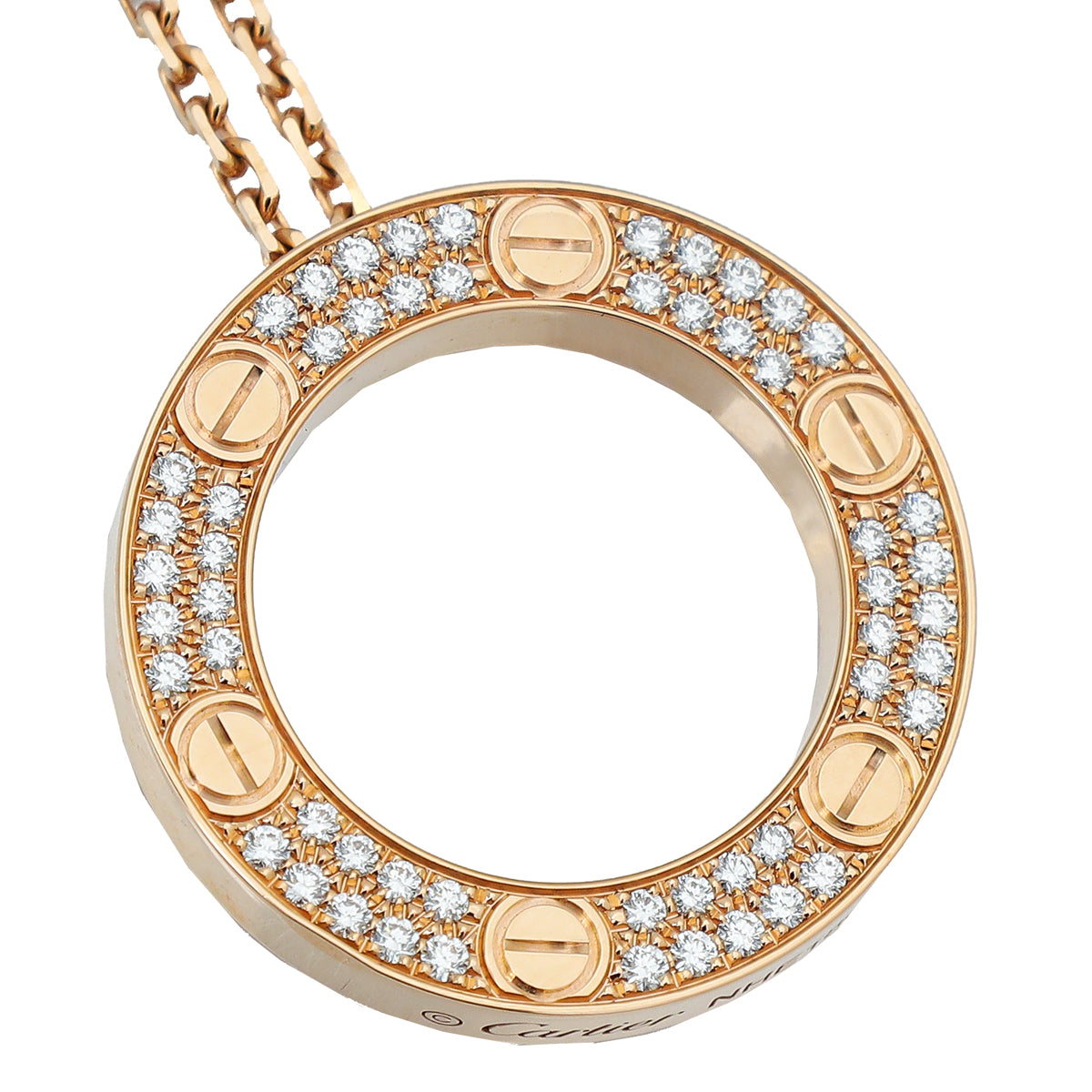 Cartier 18K Rose Gold 54 Diamonds Love Necklace-Cartier-THE CLOSET