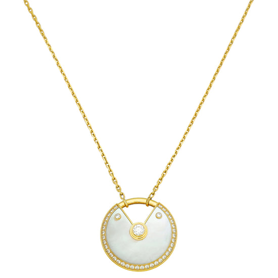 Cartier Love Interlocking Station Necklace 18K Yellow Gold For Sale at  1stDibs