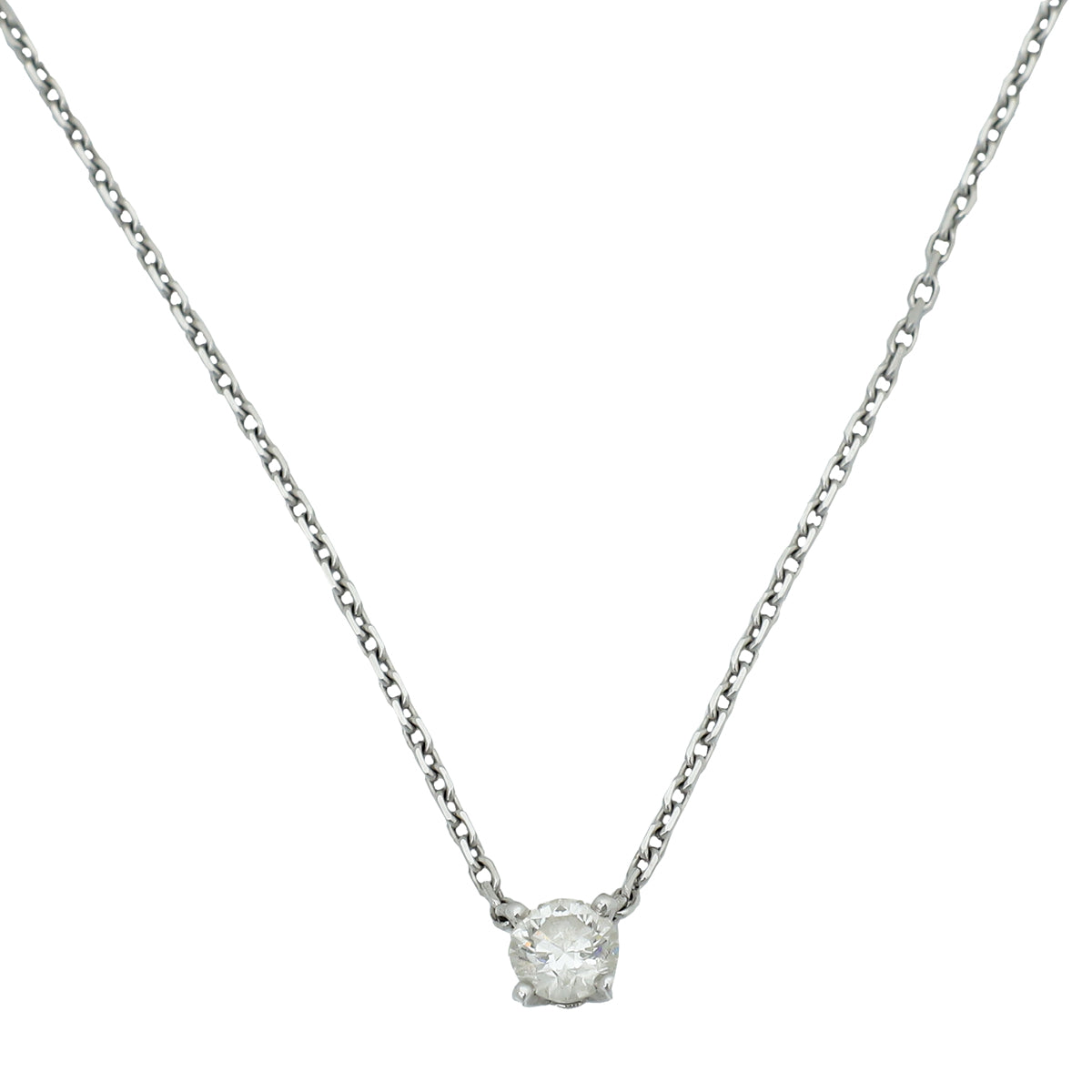 Cartier 18K White Gold Diamond 1895 Necklace-Cartier-THE CLOSET