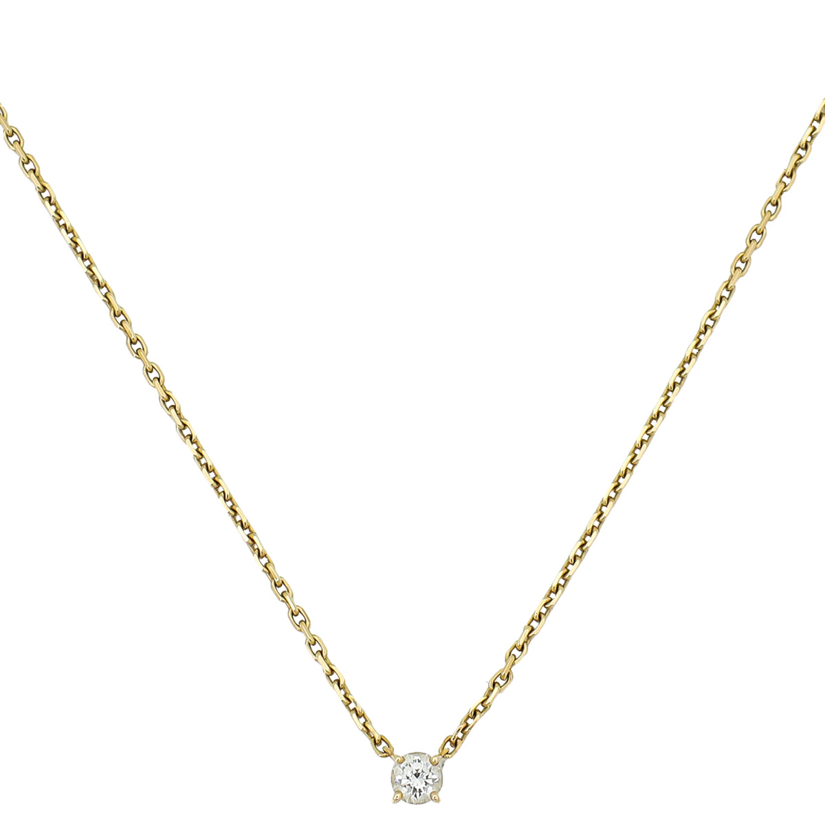 Cartier 18K Yellow Gold 1 Diamond 1875 Necklace-Cartier-THE CLOSET