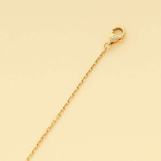 Cartier 18K Rose Gold Diamond Logo Double C Pendant Necklace