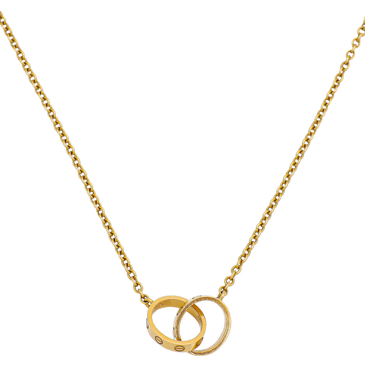 Cartier 18K Yellow Gold Love Hoops Necklace-Cartier-THE CLOSET