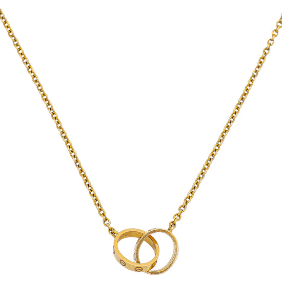 Cartier 18K Yellow Gold Love Hoops Necklace